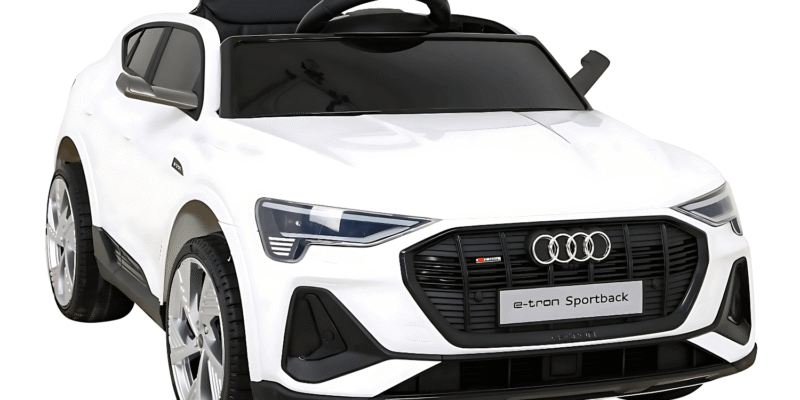 audi e tron sportback dla dzieci bialy pilot naped 4x4 wolny start radio mp3 led - zdjecie produktu 4