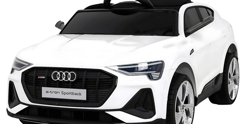 audi e tron sportback dla dzieci bialy pilot naped 4x4 wolny start radio mp3 led - zdjecie produktu 1