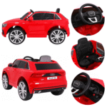 Audi Q8 Lift na akumulator dla dzieci Czerwony + Pilot + EVA + Wolny Start + MP3 USB + LED - obrazek 12