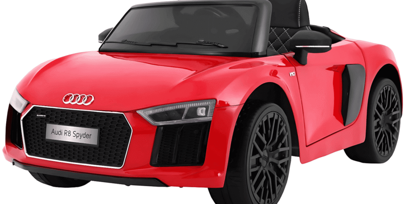 audi r8 spyder na akumulator czerwony pilot eva wolny start radio mp3 led - zdjecie produktu 1