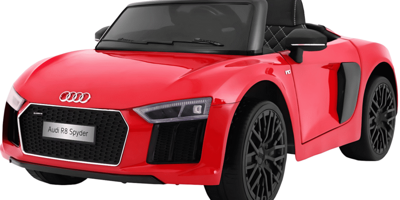 audi r8 spyder na akumulator lakier czerwony pilot eva wolny start radio mp3 led - zdjecie produktu 1