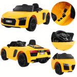 Audi R8 Spyder na akumulator Żółty + Pilot + EVA + Wolny Start + Radio MP3 + LED - obrazek 5