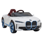 Autko BMW i4 na akumulator dla dzieci Biały + Wolny Start + EVA + Ekoskóra + Audio LED + Pilot