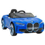 Autko BMW i4 na akumulator dla dzieci Niebieski + Wolny Start + EVA + Ekoskóra + Audio LED + Pilot