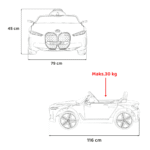 Autko BMW i4 na akumulator dla dzieci Niebieski + Wolny Start + EVA + Ekoskóra + Audio LED + Pilot - obrazek 12