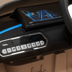 Autko BMW i4 na akumulator dla dzieci Złoty + Wolny Start + EVA + Ekoskóra + Audio LED + Pilot - obrazek 7