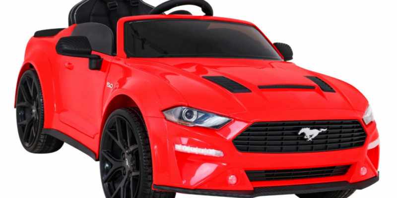 autko ford mustang gt na akumulator dla dzieci czerwony regulacja siedzenia audio led eva wolny start