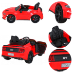 Autko Ford Mustang GT na akumulator dla dzieci Czerwony + Regulacja siedzenia + Audio LED + EVA + Wolny Start - obrazek 5