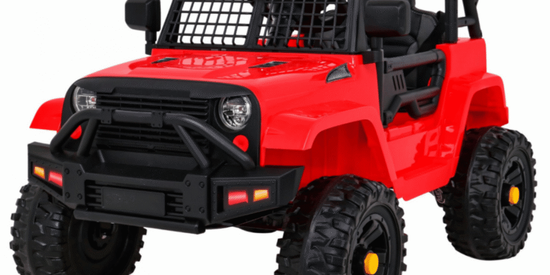 autko jeep dark night na akumulator dla dzieci czerwony wolny start eva audio led - zdjecie produktu 1