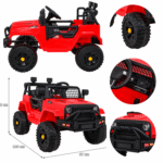 Autko Jeep Dark Night na akumulator dla dzieci Czerwony + Wolny Start + EVA + Audio LED - obrazek 5