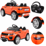 Autko Rapid Racer elektryczne dla dzieci Pomarańczowy + Pilot + Wolny Start + EVA + MP3 LED - obrazek 5
