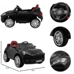 Autko Turbo-S na akumulator dla dzieci Czarny + Pilot + Wolny Start + Koła EVA + Radio MP3 - obrazek 5