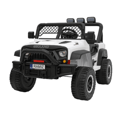 autko terenowe geoland power dla 2 dzieci bialy pilot silniki 2x200w bagaznik radio mp3 led - zdjecie produktu 1