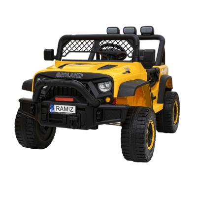 autko terenowe geoland power dla 2 dzieci zolty pilot silniki 2x200w bagaznik radio mp3 led - zdjecie produktu 1
