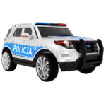 Auto SUV Policja na akumulator dla dzieci + Syreny + Światła + Megafon + Pilot + Wolny Start + EVA + Naklejki
