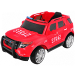 Auto SUV Straż Pożarna na akumulator dla dzieci + Syreny + Światła + Megafon + Pilot + Wolny Start + Naklejki - obrazek 4