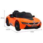 BMW I8 Lift Auto na akumulator Pomarańczowy + Pilot + Wolny Start + 3-pkt pasy + MP3 USB + LED - obrazek 5