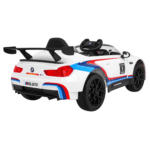 BMW M6 GT3 Auto na akumulator dla dzieci Biały + Nawiew powietrza + Dźwięki MP3 Światła + Pilot - obrazek 8