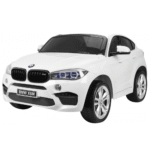 BMW X6M XXL dla 2 dzieci Biały + Pilot + Ekoskóra + Pasy + Wolny Start + MP3 USB + LED - obrazek 2