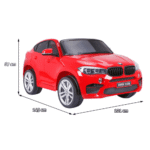 BMW X6M XXL dla 2 dzieci Czerwony + Pilot + Ekoskóra + Pasy + Wolny Start + MP3 USB + LED - obrazek 14