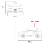 Bugatti Chiron na akumulator dla dzieci Niebieski + Pilot + Bagażnik + EVA + Amortyzatory + Audio LED - obrazek 16