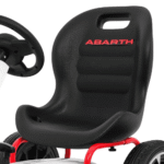 Gokart ABARTH na pedały dla dzieci Biały + Koła EVA + Hamulec ręczny + Wolny bieg - obrazek 5
