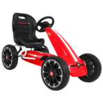 Gokart ABARTH na pedały dla dzieci Czerwony + Koła EVA + Hamulec ręczny + Wolny bieg