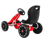 Gokart ABARTH na pedały dla dzieci Czerwony + Koła EVA + Hamulec ręczny + Wolny bieg - obrazek 4