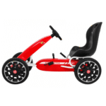 Gokart ABARTH na pedały dla dzieci Czerwony + Koła EVA + Hamulec ręczny + Wolny bieg - obrazek 8