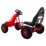 Gokart Champion na pedały dla dzieci 3+ Czerwony + Pompowane opony + Regulowane siedzisko + Ręczny hamulec - obrazek 4