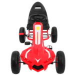 Gokart Champion na pedały dla dzieci 3+ Czerwony + Pompowane opony + Regulowane siedzisko + Ręczny hamulec - obrazek 6