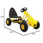 Gokart Champion na pedały dla dzieci 3+ Żółty + Pompowane opony + Regulowane siedzisko + Ręczny hamulec - obrazek 8