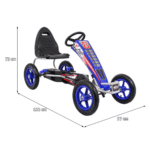 Gokart Full Ahead AIR na pedały dla dzieci 3+ Niebieski + Regulacja siedziska + Pompowane koła + Hamulec ręczny - obrazek 8