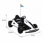 Gokart Speed 7 Drift King na akumulator dla dzieci Biały + Funkcja driftu + Sportowe siedzenie + 2 Prędkości + EVA - obrazek 10