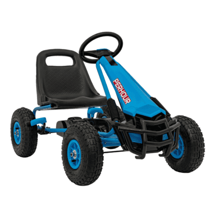 gokart na pedaly air perhour dla dzieci niebieski hamulec reczny pompowane kola regulacja siedzenia
