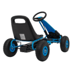 gokart na pedaly air perhour dla dzieci niebieski hamulec reczny pompowane kola regulacja siedzenia - zdjecie produktu 2