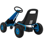 gokart na pedaly air perhour dla dzieci niebieski hamulec reczny pompowane kola regulacja siedzenia - zdjecie produktu 3