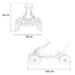 gokart na pedaly air perhour dla dzieci niebieski hamulec reczny pompowane kola regulacja siedzenia - zdjecie produktu 7
