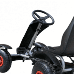 Gokart na pedały Racing XL dla dzieci 3+ Czarny + Pompowane koła + Regulacja fotela + Wolny bieg - obrazek 8