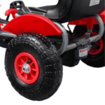 Gokart na pedały Racing XL dla dzieci 3+ Czerwony + Pompowane koła + Regulacja fotela + Wolny bieg - obrazek 6