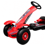 Gokart na pedały Racing XL dla dzieci 3+ Czerwony + Pompowane koła + Regulacja fotela + Wolny bieg - obrazek 8