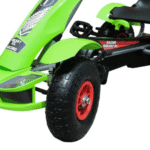 Gokart na pedały Racing XL dla dzieci 3+ Zielony + Pompowane koła + Regulacja fotela + Wolny bieg - obrazek 6