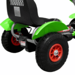 Gokart na pedały Racing XL dla dzieci 3+ Zielony + Pompowane koła + Regulacja fotela + Wolny bieg - obrazek 7