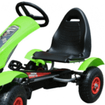 Gokart na pedały Racing XL dla dzieci 3+ Zielony + Pompowane koła + Regulacja fotela + Wolny bieg - obrazek 8