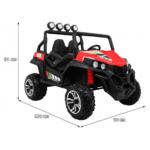 Grand Buggy Strong Lift dla dzieci Czerwony + Napęd 4x4 + Pilot + Bagażnik + Radio MP3 + LED - obrazek 12