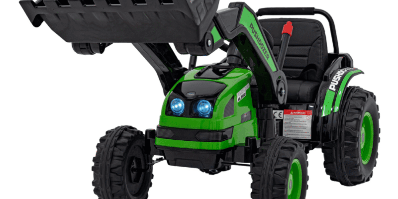 koparka traktor na akumulator dla dzieci zielony ruchome ramie lyzka pilot wolny start radio fm led - zdjecie produktu 1