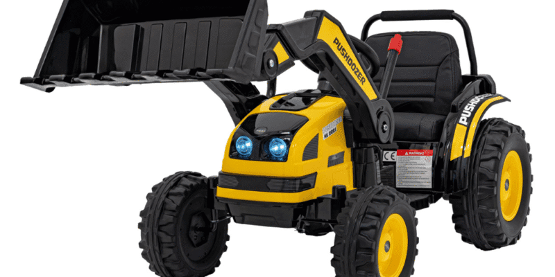 koparka traktor na akumulator dla dzieci zolty ruchome ramie lyzka pilot wolny start radio fm led - zdjecie produktu 1