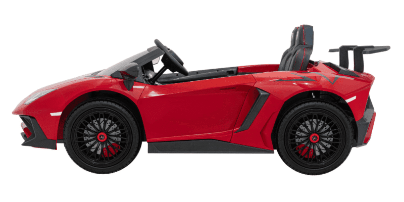 lamborghini aventador sv na akumulator dla 2 dzieci czerwony silnik bezszczotkowy pompowane kola audio led - zdjecie produktu 4