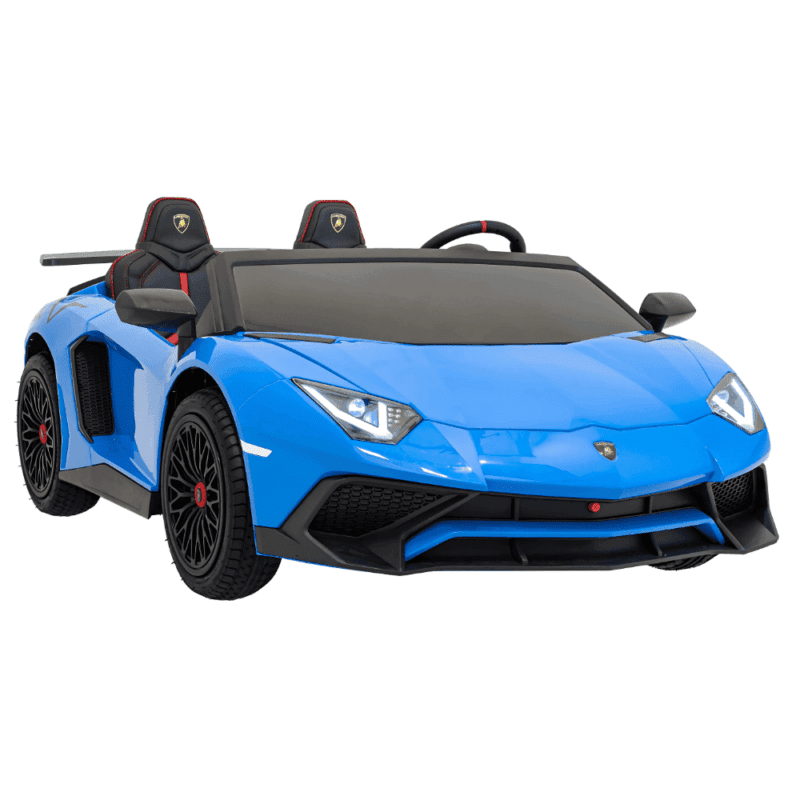 lamborghini aventador sv na akumulator dla 2 dzieci niebieski silnik bezszczotkowy pompowane kola audio led