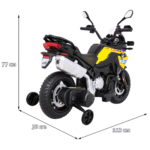 Motor BMW F850 GS na akumulator dla dzieci Żółty + Kółka pomocnicze + Audio LED + Wolny Start + EVA - obrazek 12